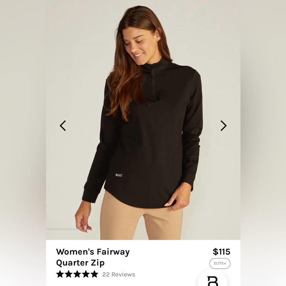 BYLT Basics Black Women's Quarter Zip Sweater Size Medium